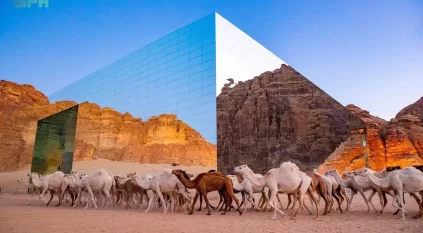 قاعة مرايا تحفة فنية معمارية تعكس جمال العُلا