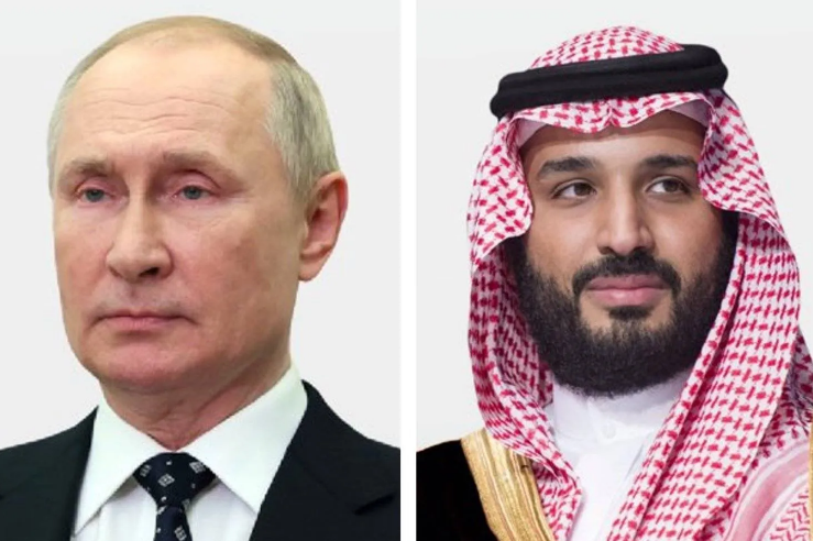 ولي العهد يبحث تطورات الأوضاع في المنطقة مع الرئيس الروسي