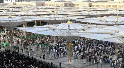 أجواء إيمانية يعيشها زوار المسجد النبوي قبيل الغروب