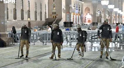 المسجد النبوي يستقبل المصلين والزوار وسط منظومة خدمات متكاملة