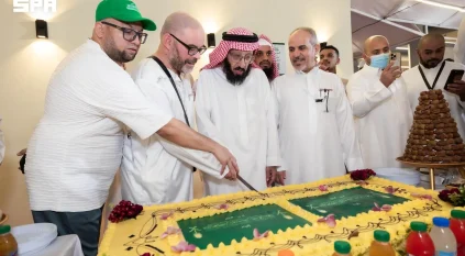 الشؤون الإسلامية تُقيم حفل معايدة لضيوف برنامج خادم الحرمين الشريفين للحج