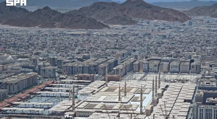لقطات جوية لتوافد ضيوف الرحمن إلى المسجد النبوي في أول جمعة بعد إتمام مناسك الحج