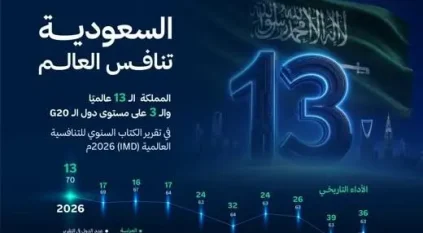 السعودية تحقق المرتبة 13 عالميًا و3 على مستوى دول العشرين في اتنافسية العالمية 2026