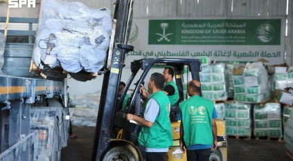 وصول قافلة مساعدات جديدة مقدمة من مركز الملك سلمان للإغاثة إلى قطاع غزة
