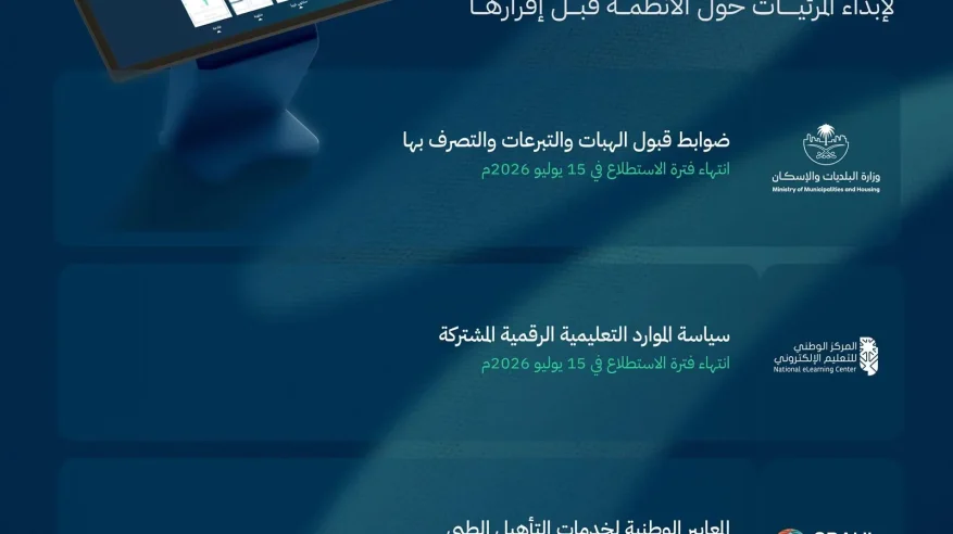 أبرزها ضوابط الهبات والتبرعات.. استطلاع تطرح 25 مشروعًا لأخذ المرئيات