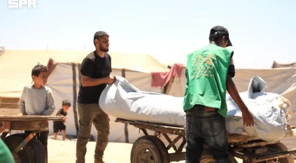 سلمان للإغاثة يوزّع 176 خيمة في خان يونس
