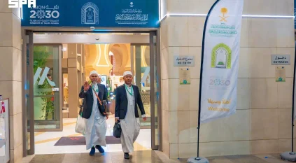 بدء مغادرة الدفعة الأولى من ضيوف برنامج خادم الحرمين للعمرة والزيارة