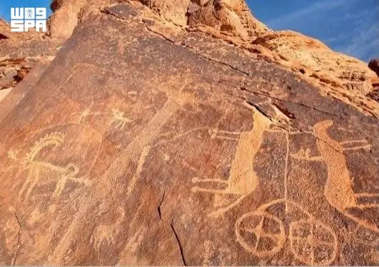 النقوش الأثرية في محمية الملك سلمان شاهد على تاريخ المكان وعراقته