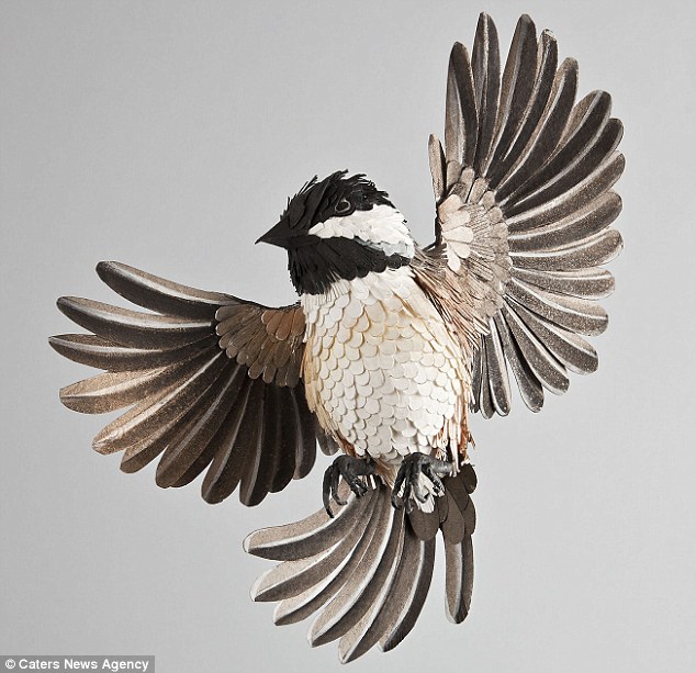بالصور.. كولومبية تصمم نماذج للطيور بالورق