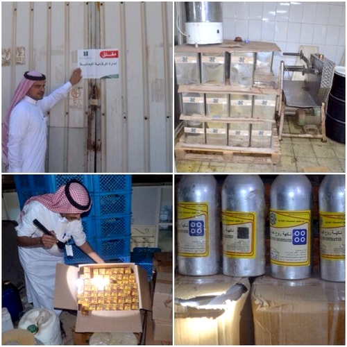 “التجارة” تداهم مصنعاً في جدة يزور بلد المنشأ لأغذية فاسدة