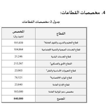 شاهد.. مخصصات القطاعات من الميزانية