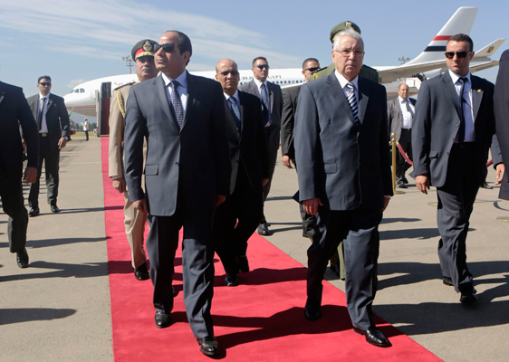 بالصور.. السيسي يصل للجزائر في أول زيارة رسمية للخارج