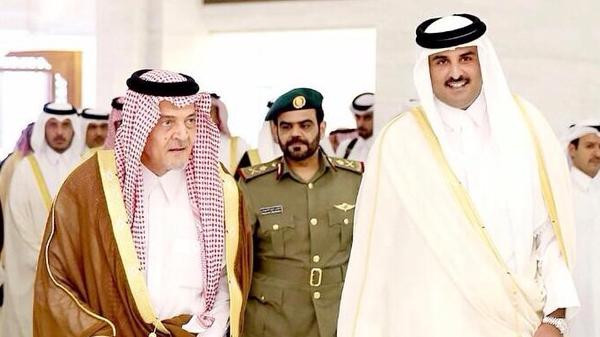 أمير قطر يستقبل الفيصل وخالد بن بندر ومحمد بن نايف