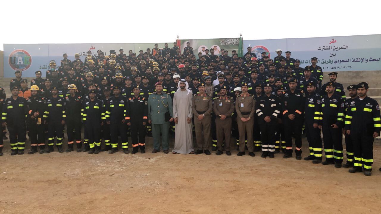 فريقا البحث والإنقاذ السعودي والإماراتي ينفذان فرضية تحاكي الزلازل في الرياض