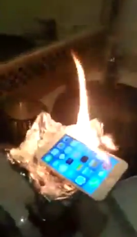 بالفيديو.. “سعودي” يُشعل النار في “آيفون 6”!