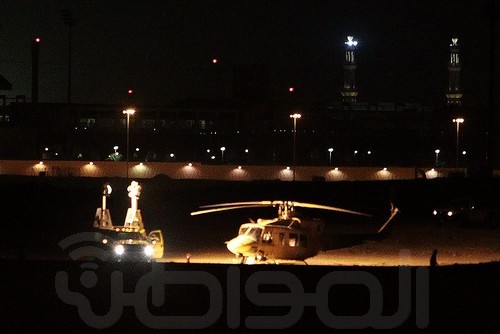 “المواطن” ترصد بالصور موقع هبوط طائرة عمودية اضطرارياً على طريق الأمير سلمان