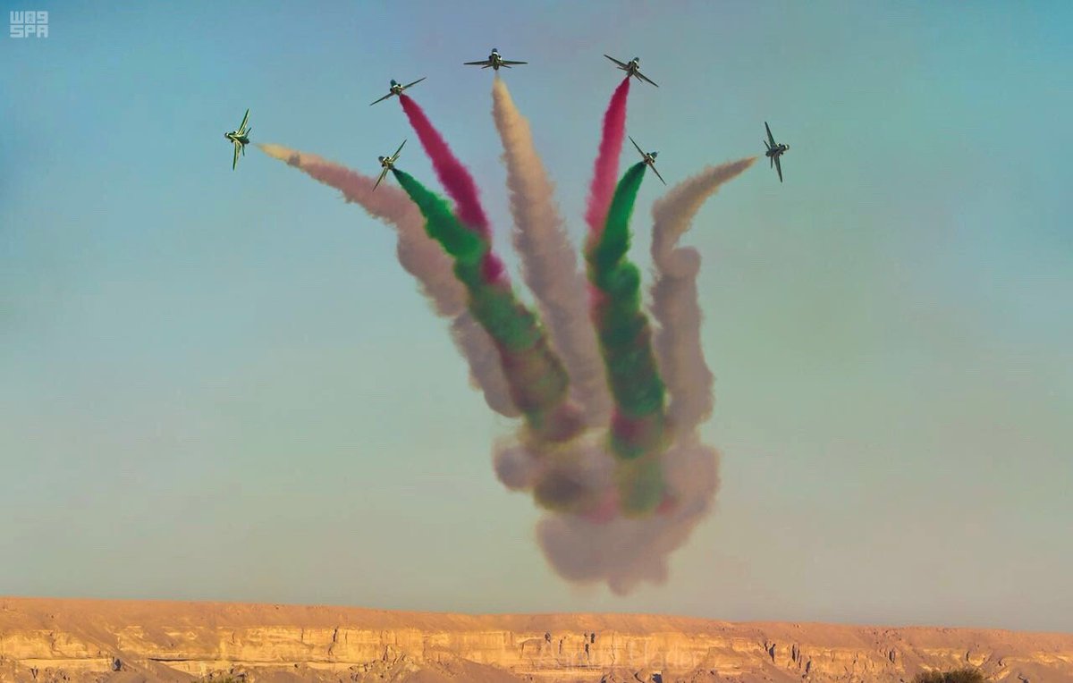 صقور السعودية وفرسان الإمارات يجسدون روح التلاحم في سماء الرياض
