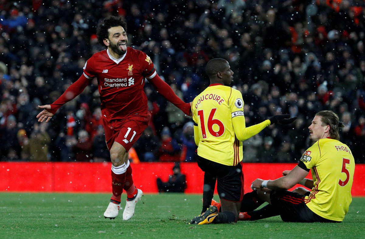 محمد صلاح ينتزع صدارة ترتيب هدافي الدوري الإنجليزي برباعيته