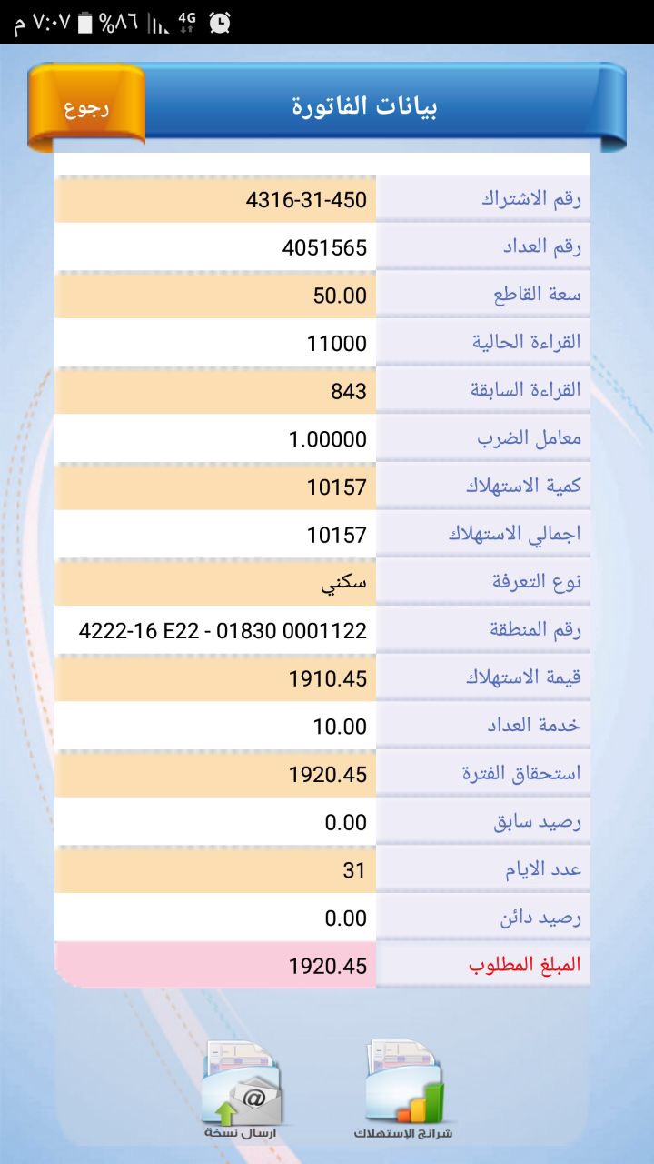 مواطن يتفاجأ بفاتورة كهرباء 1723 ريالًا عن شقة تحت التشطيب