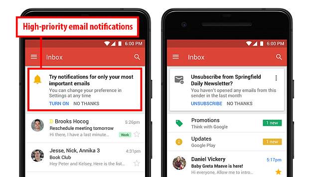 تحديث جديد لـ Gmail يتحكم في مستقبلي الرسائل