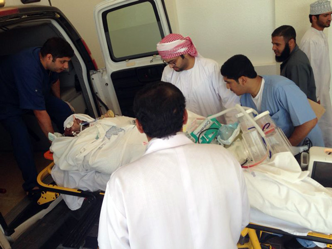 بالصور .. وصول المصاب الرابع بحادث عمان بالإخلاء الطبي للرياض