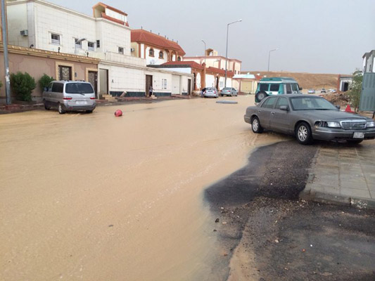 جريان شوارع نظيم الرياض بعد أمطار اليوم