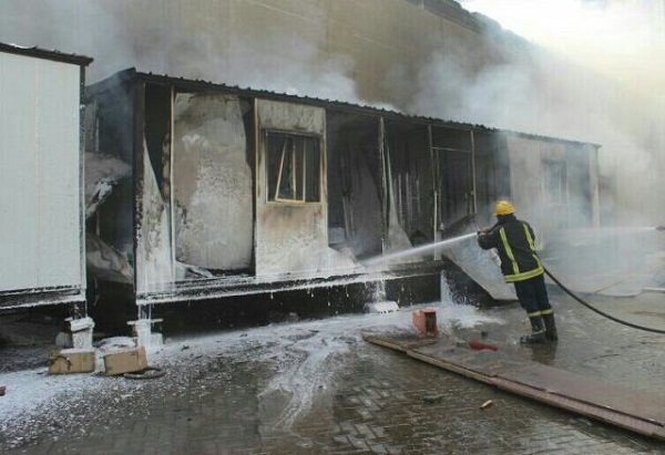إخماد حريق اشتعل بمقر إحدى الشركات بمشعر منى بمكة