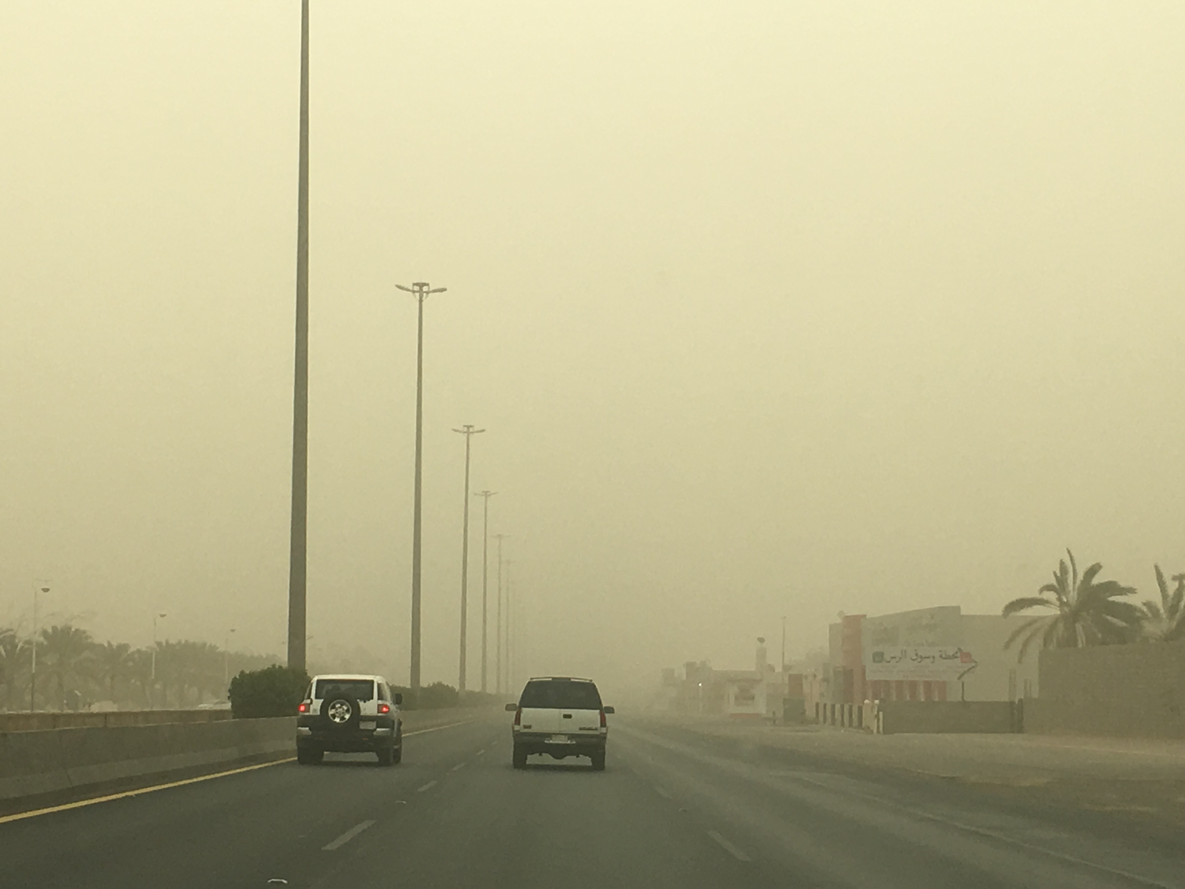 سحب رعدية ممطرة وغبار يحجب الرؤية على الشرقية