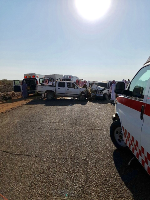 بالصور .. إصابة 5 و وفاة 2 في حادث طلاب صباح اليوم بالمدينة