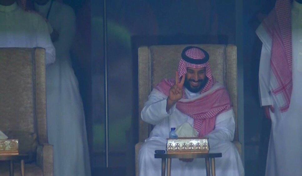 فرحة #وجه_السعد الأمير محمد بن سلمان بعد تأهل المنتخب السعودي إلى مونديال 2018
