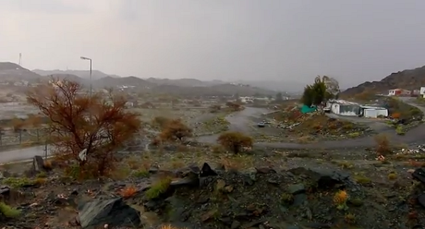 بالفيديو.. أمطار خفيفة ومتوسطة على الطائف ومراكزها