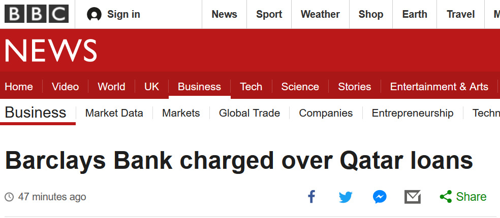 اتهامات بالرشوة تطال بنك باركليز بسبب قروض قطر