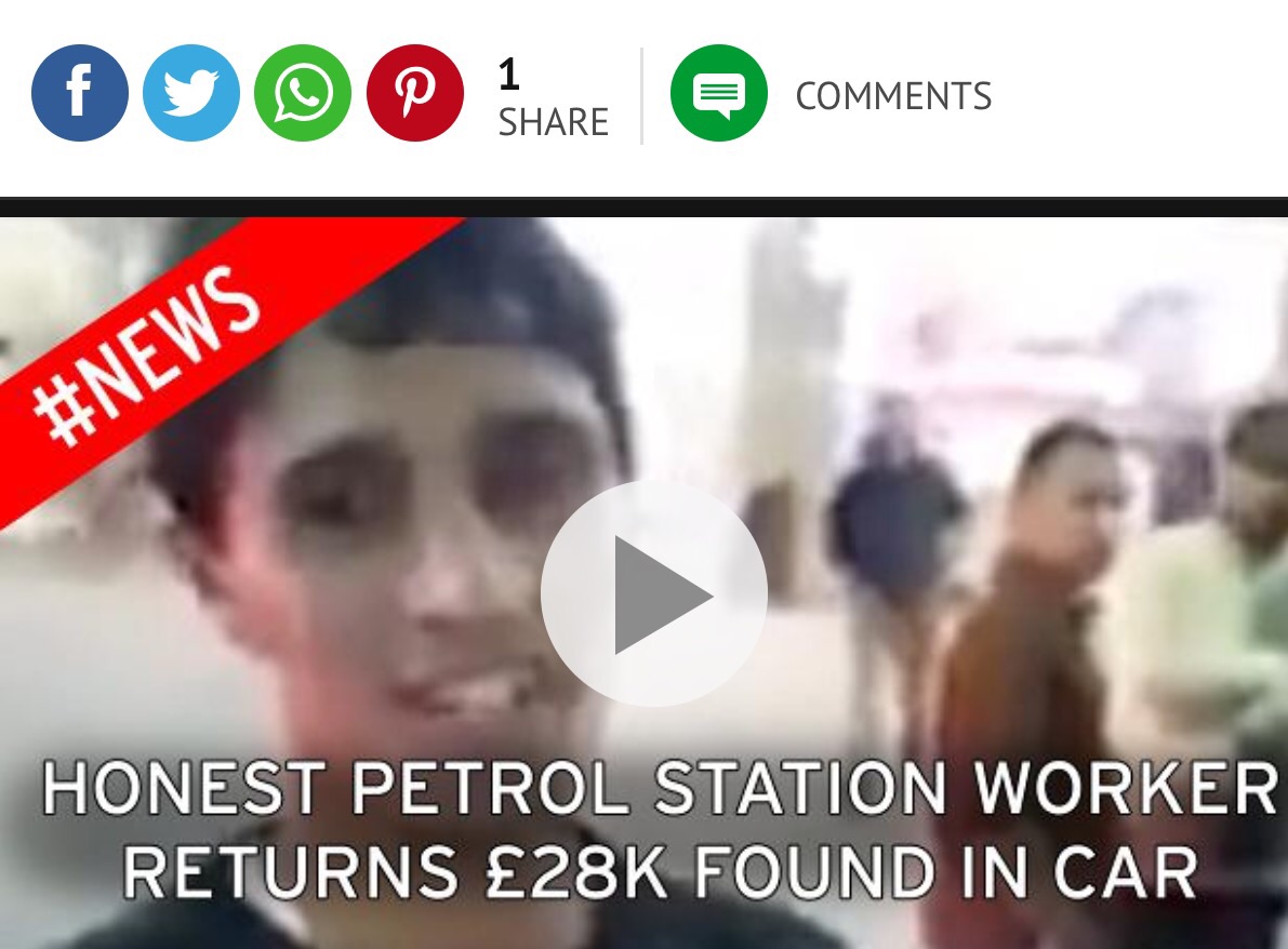 الإعلام البريطاني مندهش من إعادة يمني في محطة وقود بالمملكة 150 ألف ريال لصاحبها