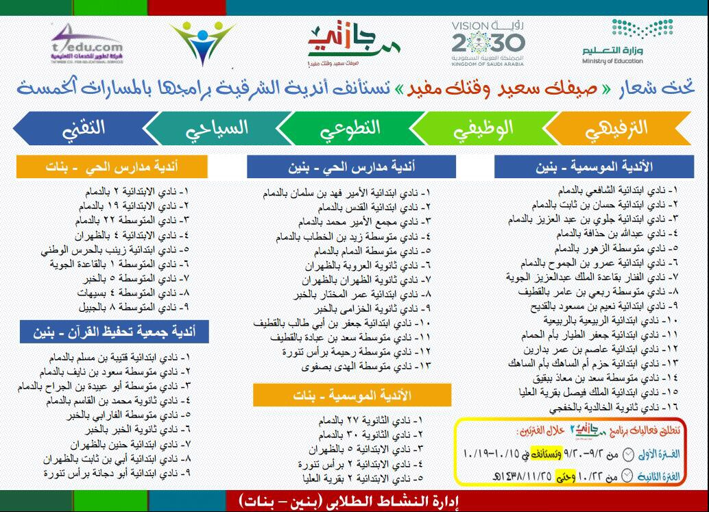 ‏‫الأندية الموسمية وأندية الأحياء بالشرقية تستأنف أنشطتها الصيفية