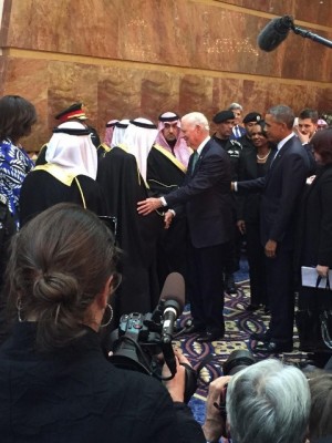 شاهد.. صور التقطها إعلاميون أمريكيون خلال لقاء الملك سلمان وأوباما