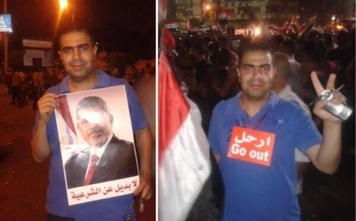 مصري مؤيد ومعارض للرئيس المصري في الوقت نفسه