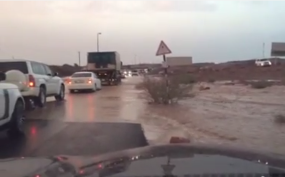 بالفيديو.. أمطار رعدية غزيرة على دولة الإمارات