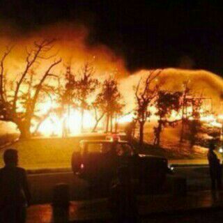 حريق بمظلات المتنزهين في غابة رغدان