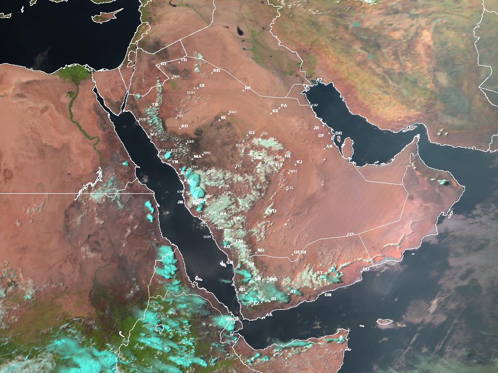 أمطار رعدية على جازان وعسير والباحة ورياح تثير الأتربة على هذه المناطق