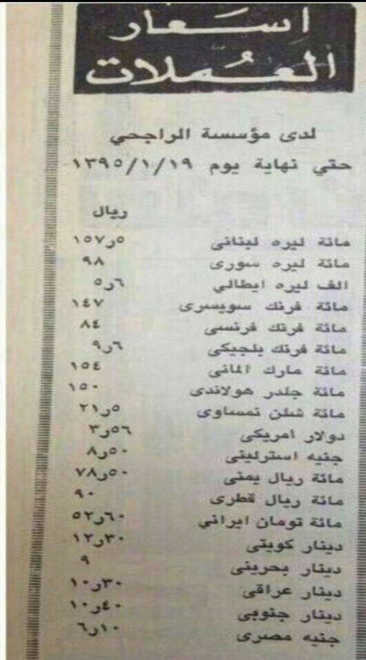 تعرف على أسعار العملات مقابل الريال قبل 42 عامًا