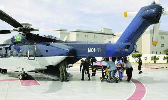 نقل مريضين بحالة حرجة بطيران الأمن للإخلاء الطبي بالشرقية