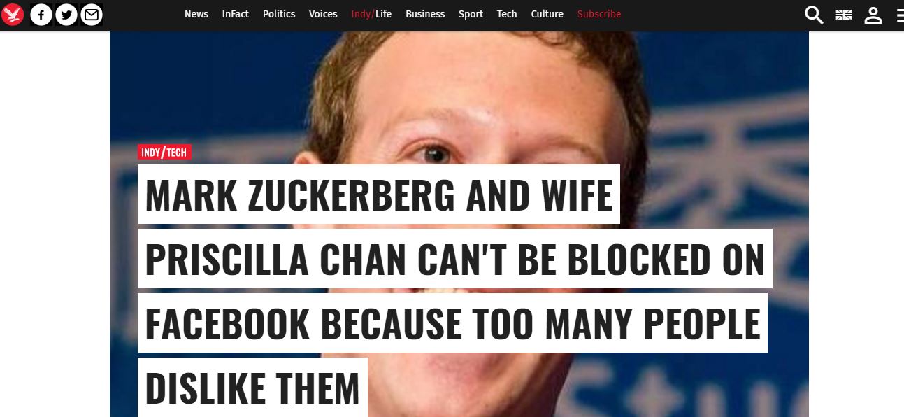 ليس لكونه المالك.. هذا هو السبب لجعل حسابات مالك فيسبوك وزوجته غير قابلة للحظر