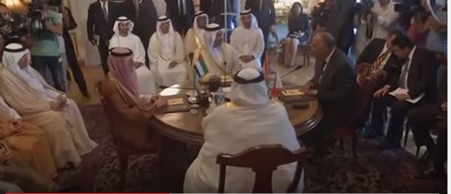 بالفيديو.. جانب من الاجتماع الوزاري الرباعي في القاهرة بعد الرد القطري