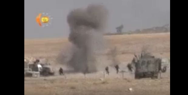 بالفيديو.. لحظة انفجار جثة داعشي وسط جنود البيشمركة في الموصل