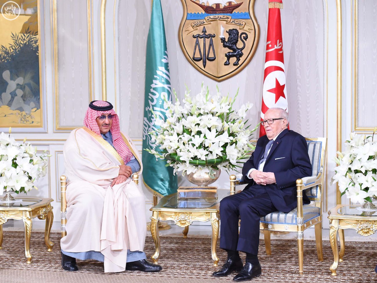 الرئيس التونسي يبحث مع #ولي_العهد العلاقات الثنائية بين البلدين