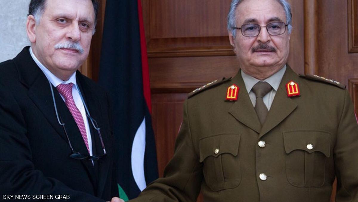 بيان حفتر والسراج: الحل في ليبيا سياسي.. وماكرون يدعو لإطار دستوري تمهيدًا للانتخابات