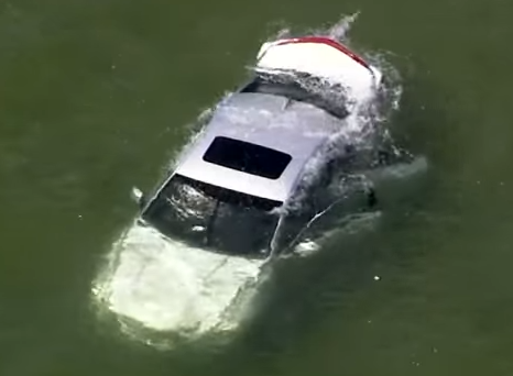 شاهد.. رجال الشرطة والمدنيون ينقذون رجلا محاصرا داخل سيارة وسط بحيرة بأمريكا