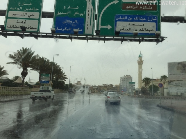 بزخات المطر.. #الطائف تودع مصطافيها وزوارها
