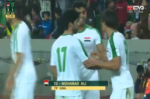 بالفيديو.. المنتخب العراقي يُعزز تقدمه على السعودية