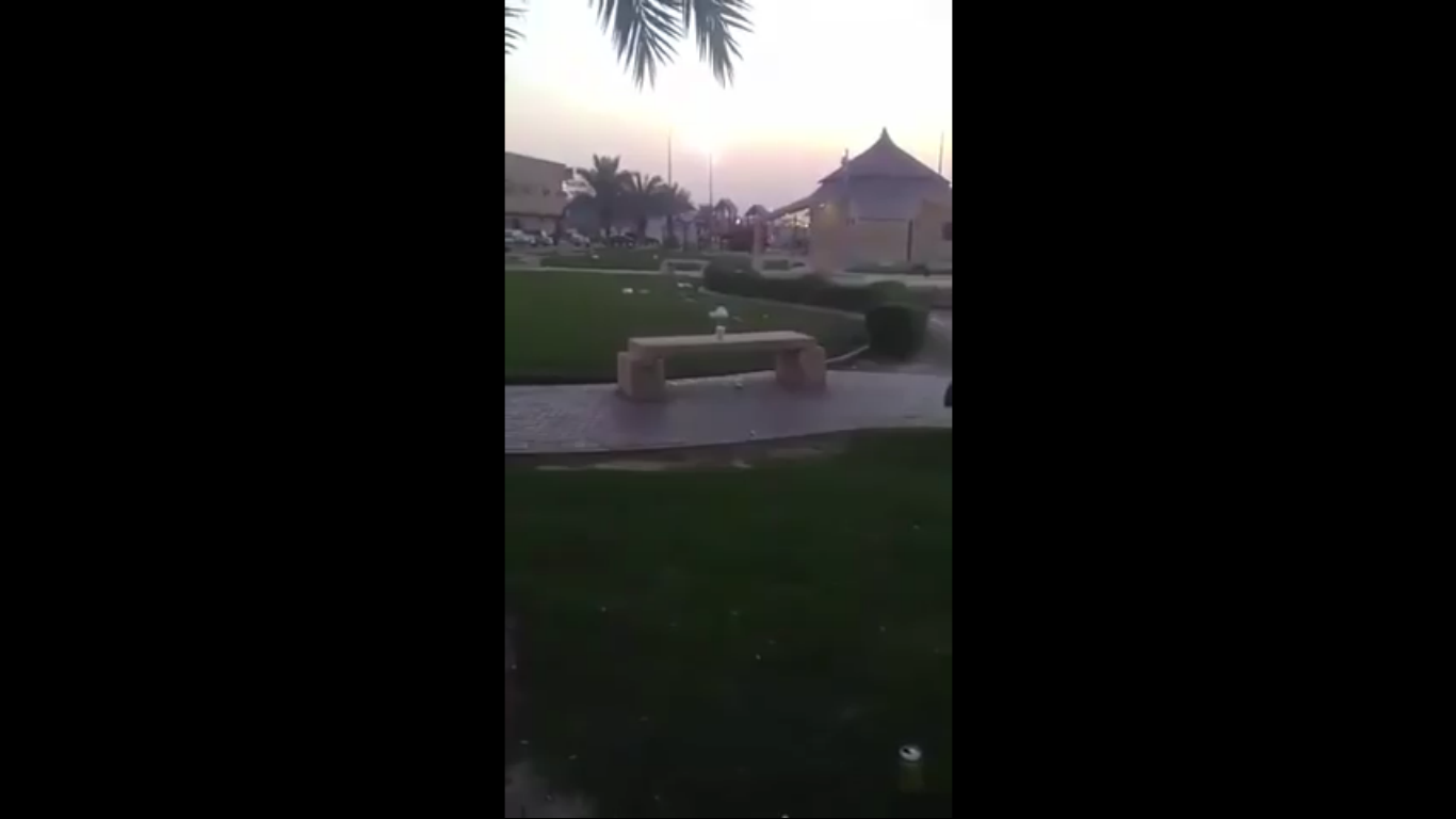 شاهد.. أشخاص يلقون مفطحات كاملة بإحدى حدائق الرياض!